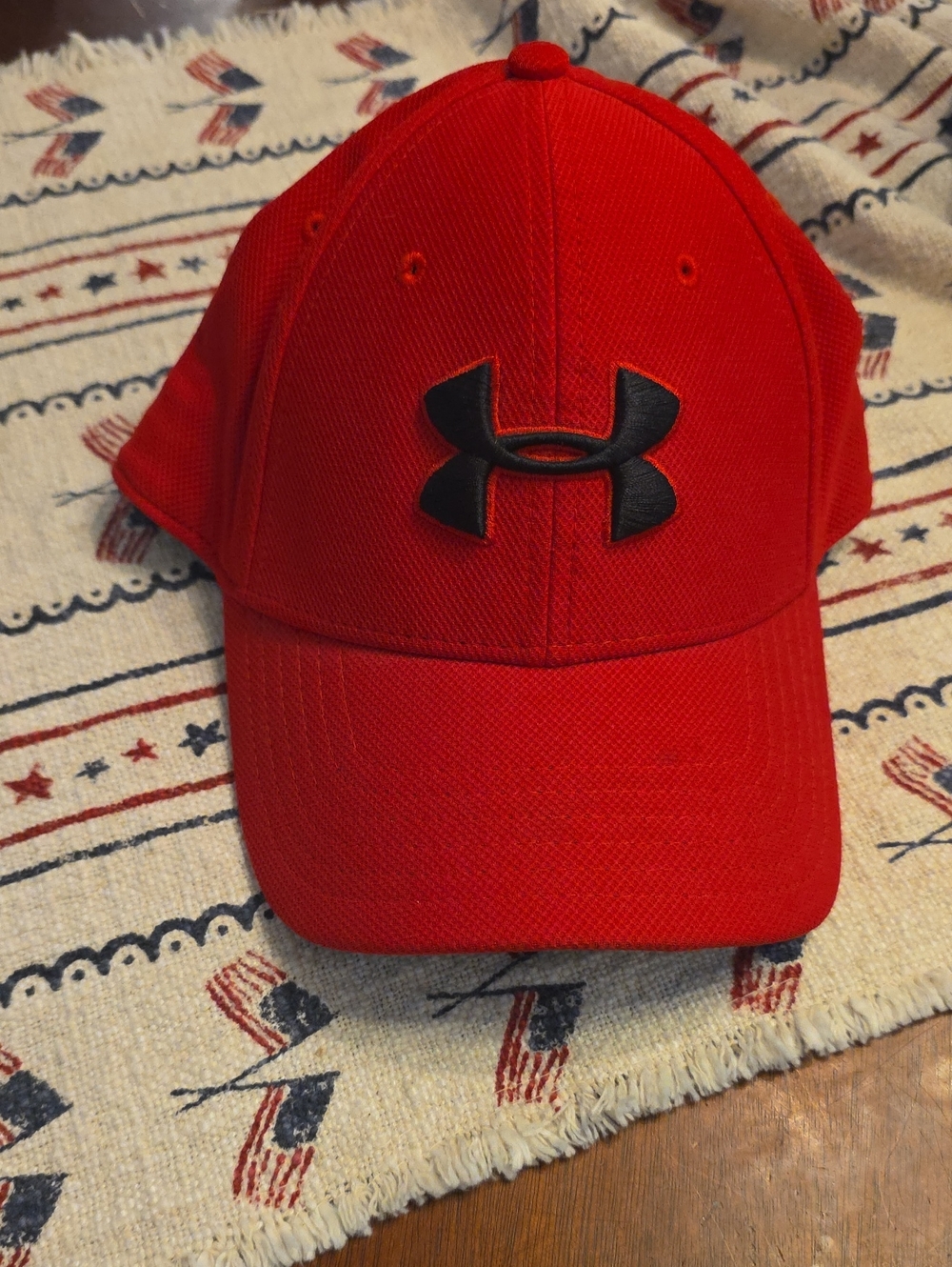 Under Armour Red Hat with Black Logo